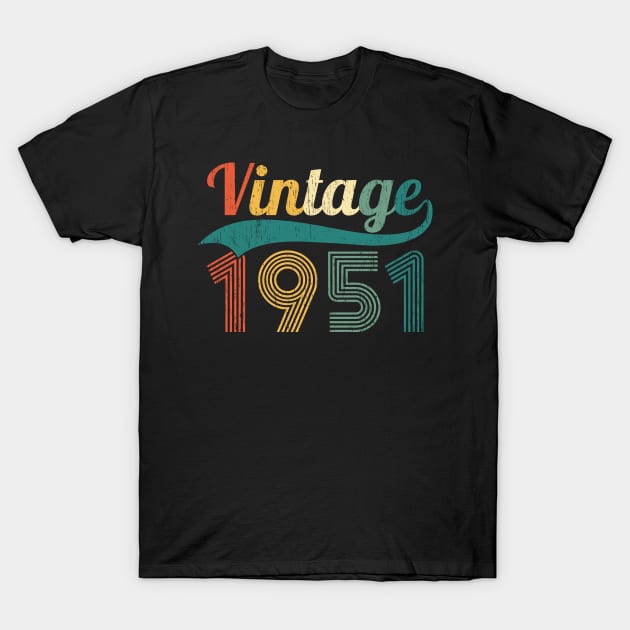 Retro 72 Years Vintage 1951 72nd Birthday Gift Man Woman T-Shirt by Henry jonh